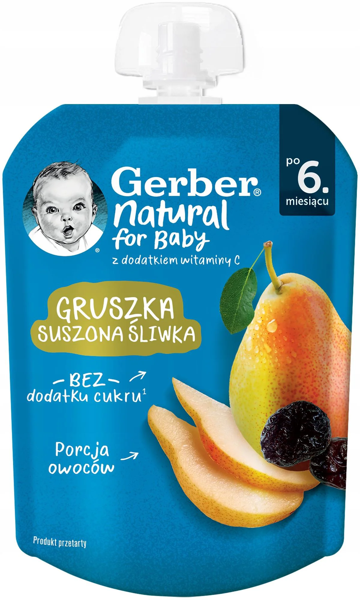 Gerber Пюре фруктовое Груша и Чернослив, 80 г (с 6 месяцев)