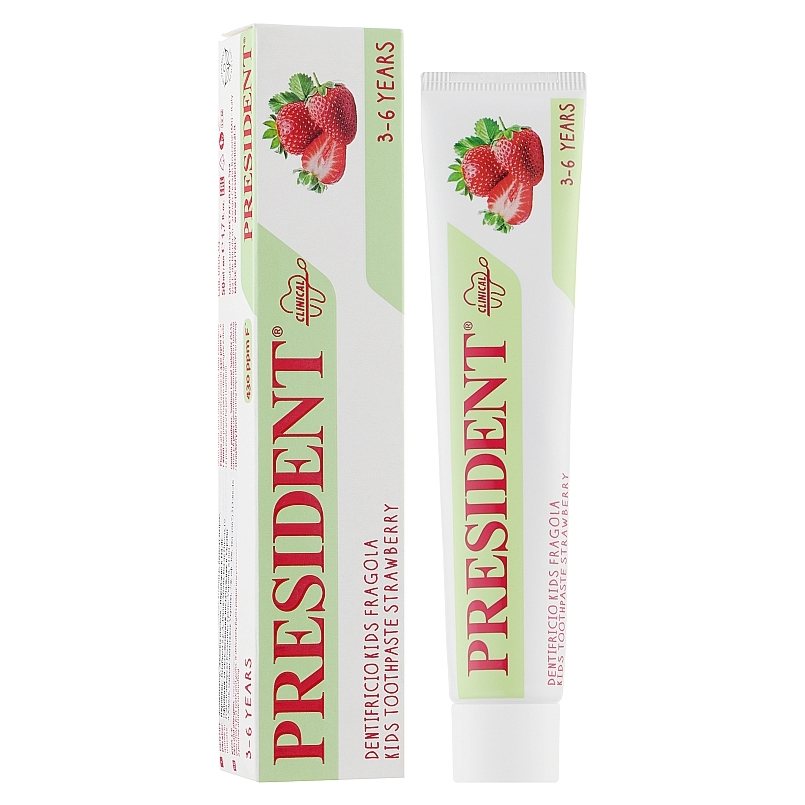 Зубная паста President 50 мл Клубника (3–6 лет)