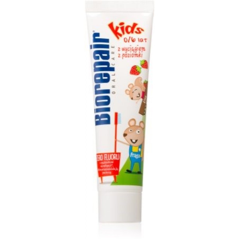 Зубная паста BioRepair Kids, 50 мл Клубника, без фтора (0–6 лет)