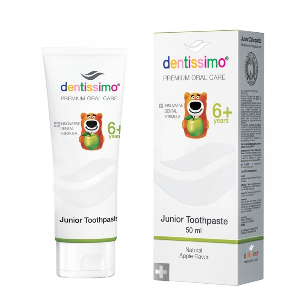 Зубная паста Dentissimo 50 мл Junior со вкусом яблока (6 лет+)