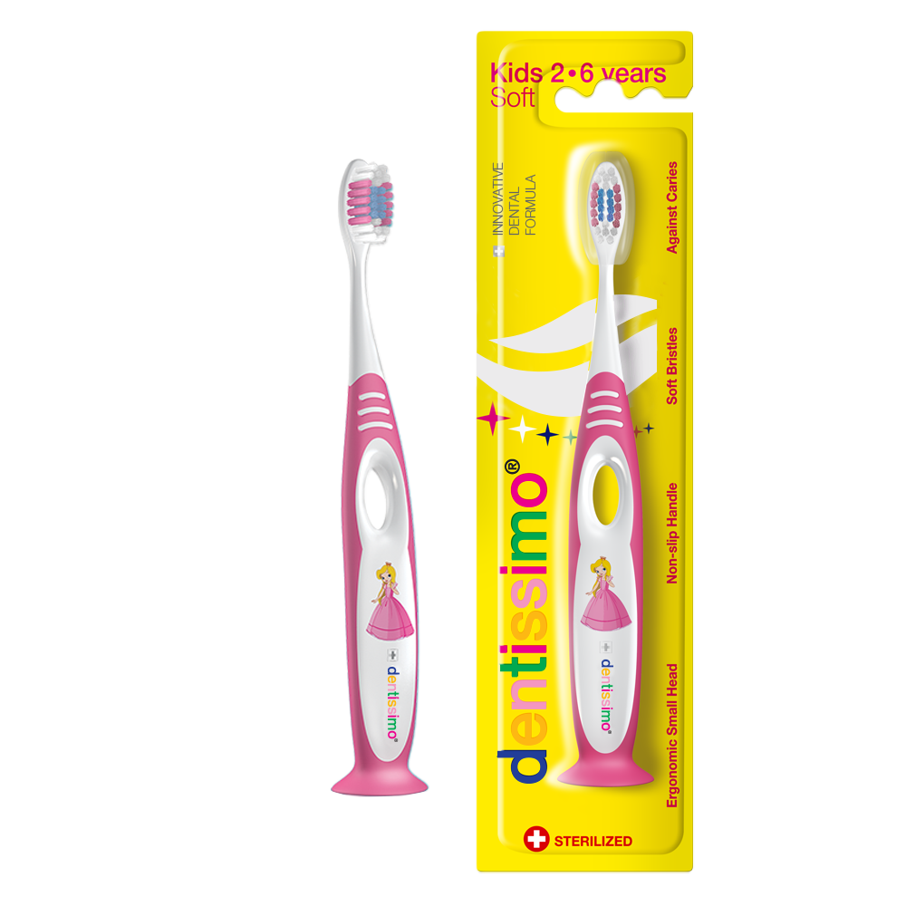 Зубная щётка Dentissimo Kids Soft (2–6 лет) РОЗОВАЯ