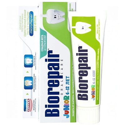Зубная паста BioRepair Junior 75 мл, мята (6–12 лет)
