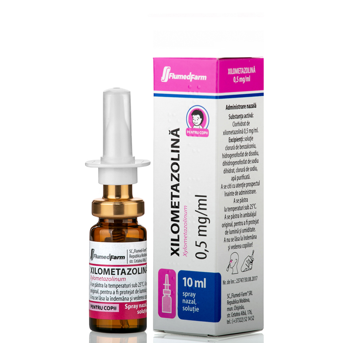 Xilometazolin spray naza, soluţie 0,05 % 10 ml  Flumed-Farm