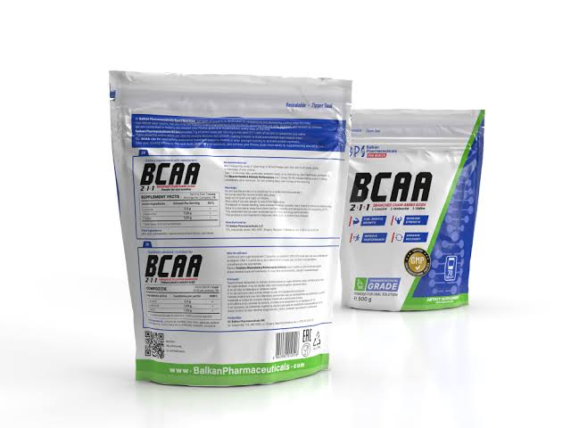 BCAA  Зелёное яблоко, порошок 500 г Balkan Pharm.,Moldova