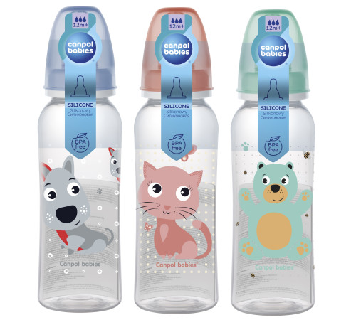 Бутылочка Canpol пластиковая 250 мл (11/841) соска силиконовая