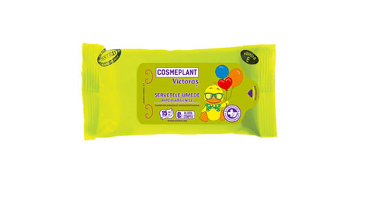 Детские влажные салфетки Viorica Victoraș, 15 штук