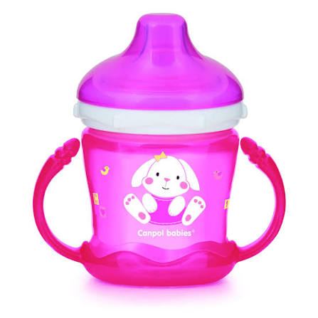 Поильник-непроливайка Canpol с ручками и пластиковым носиком, 200 мл (9 месяцев+) (2/423)