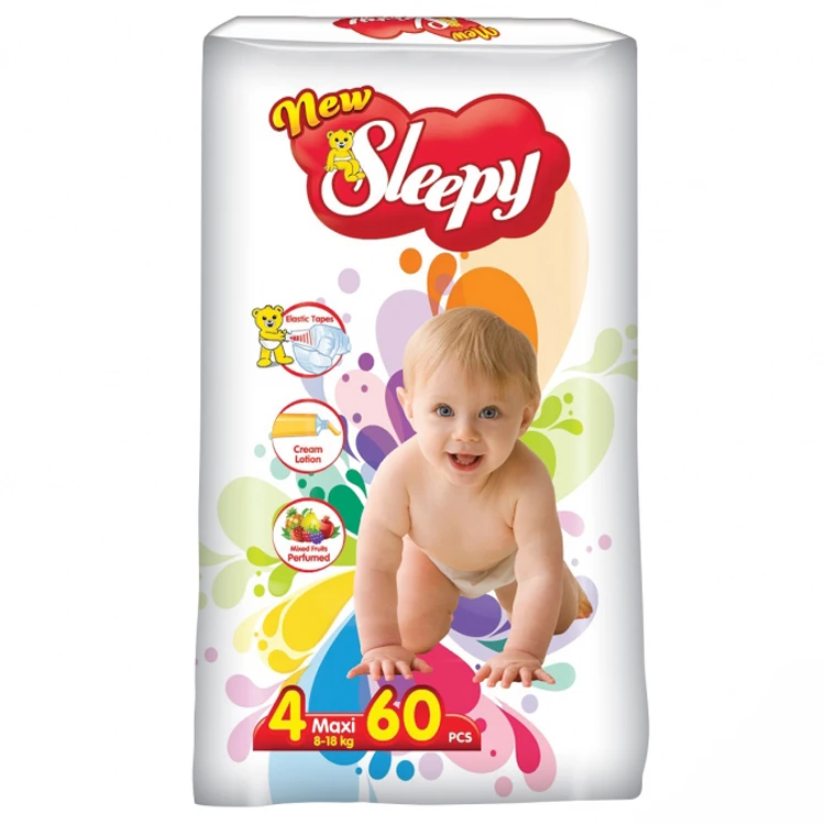 Подгузники Sleepy New 4 Maxi (8–18 кг) N60 с ароматом смешанных фруктов