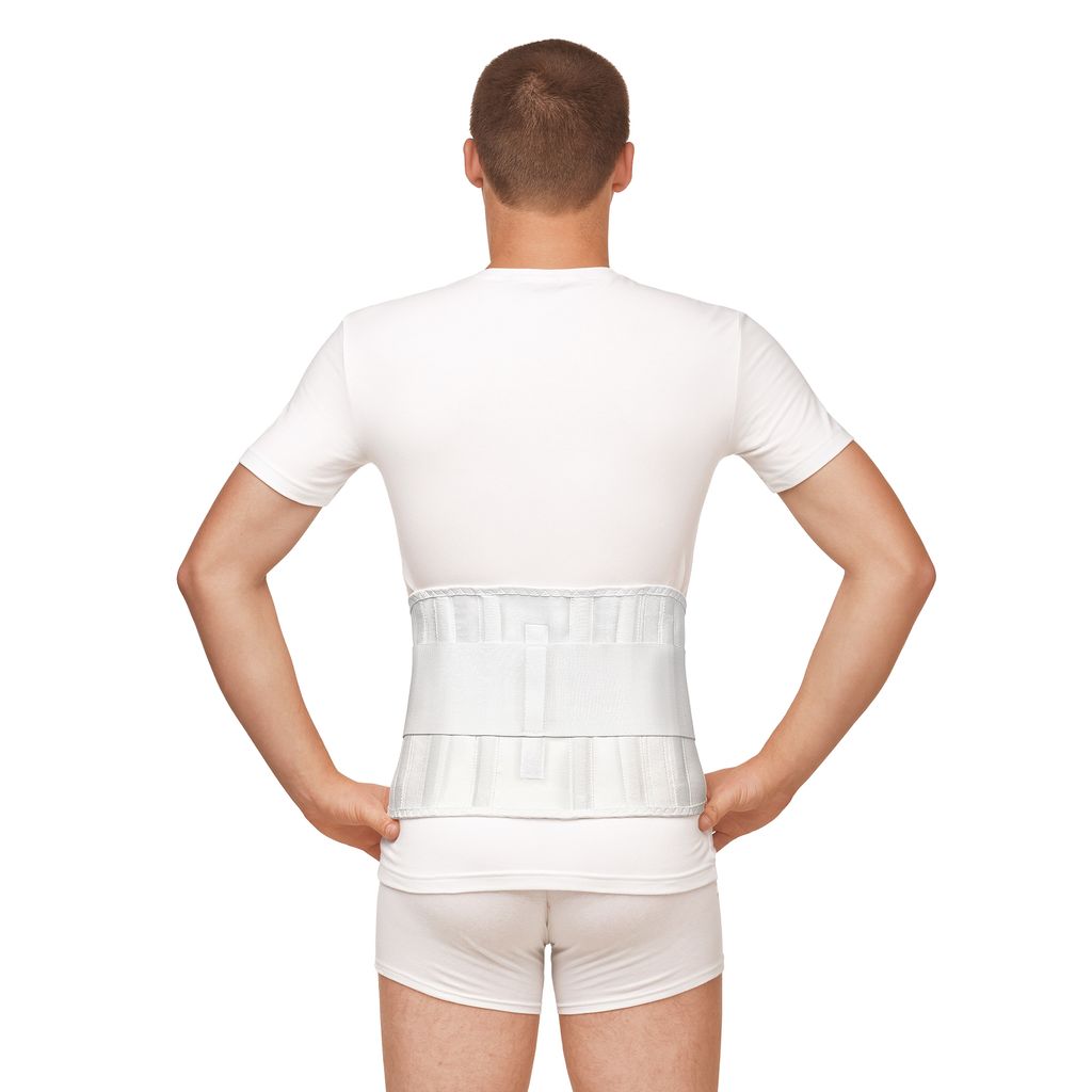 Компрессионный фиксирующий бандаж для пояснично-крестцового отдела позвоночника, размер 3, диаметр 90–104 см (1104), белый