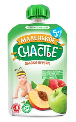 Malenicoe Sciastie Piure „Măr-Piersică” 90 g (5 luni+)