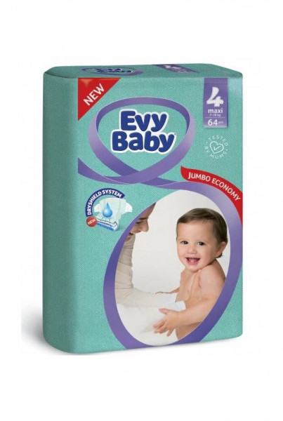 Подгузники EVY BABY 4 Maxi Jambo (7–18 кг) N64