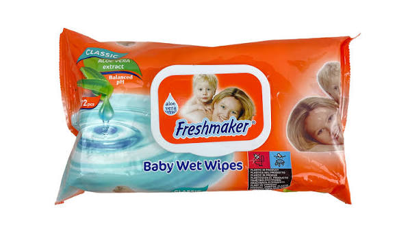 Салфетки влажные детские Freshmaker N72 Baby Wet Wipes с Алоэ Вера (с крышкой)