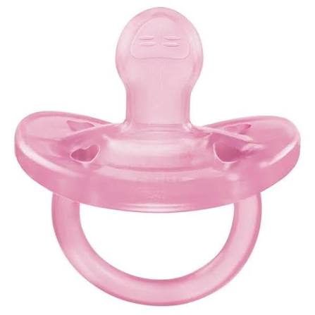 CHICCO Пустышка силиконовая Physio Soft, цельная (6–12 месяцев), розовая