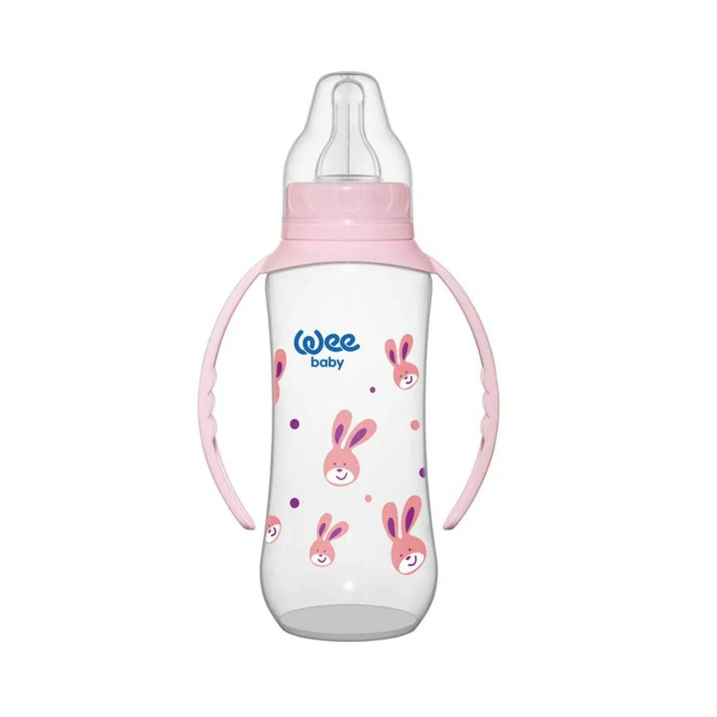 Бутылочка WeeBaby 270 мл, пластик, с 2 ручками, силиконовая соска (6–18 месяцев) (745)