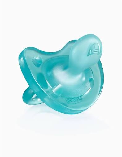 CHICCO Силиконовая пустышка Physio Soft, цельносиликоновая (12 месяцев+) Синяя