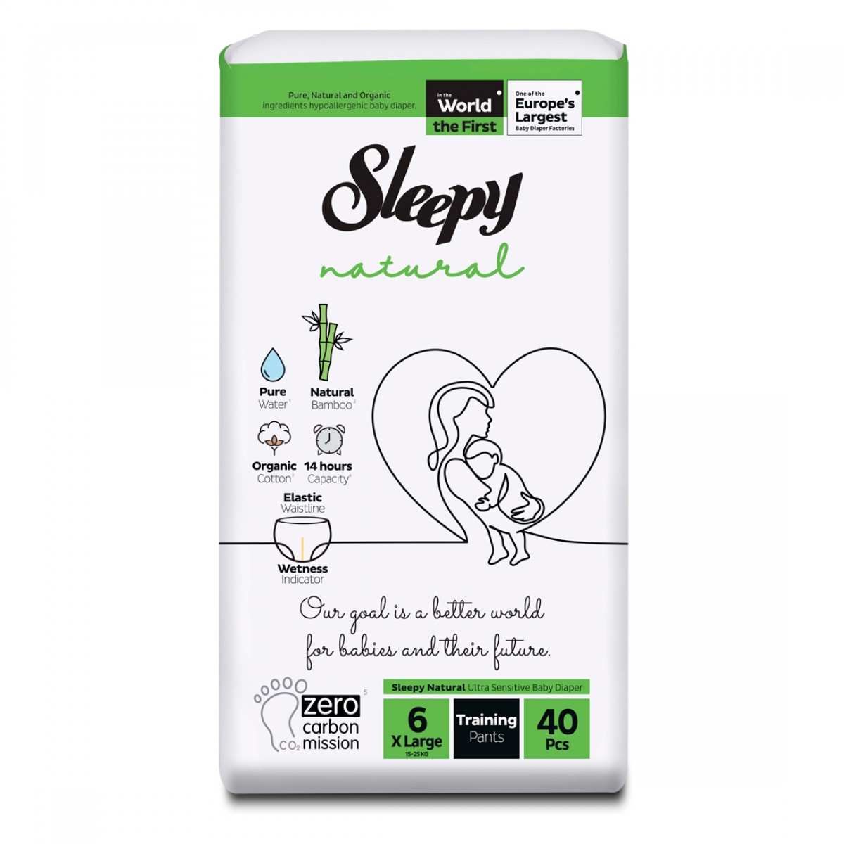 Подгузники-трусики Sleepy Pants 6 Xlarge (15-25 кг) Natural Ultra Sensitive N20