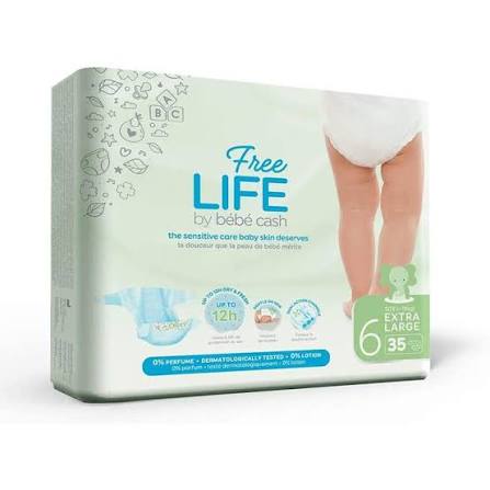 Подгузники FreeLIFE by Bebe Cash 6 Extra Large N35 (18 кг+)