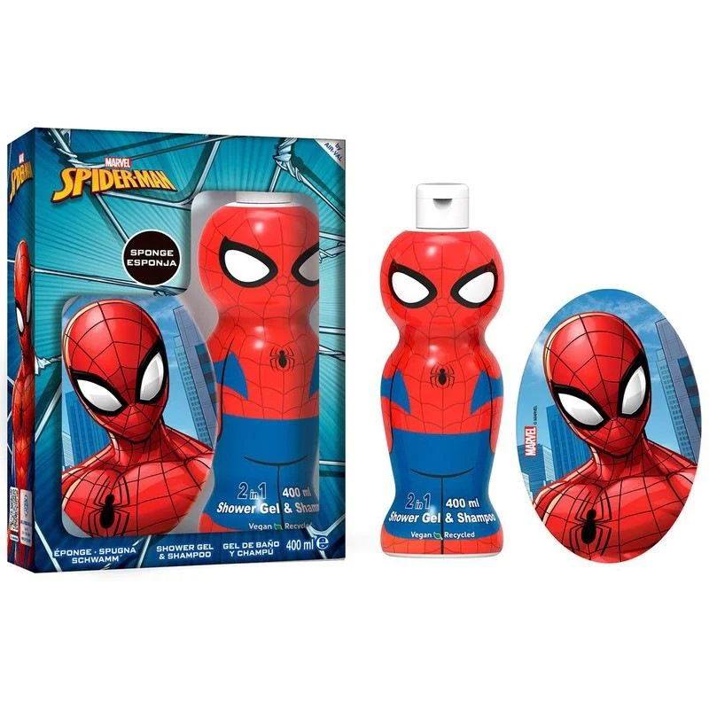 Набор AIR-VAL Spider Man: Гель для душа и шампунь 2 в 1 400 мл + губка