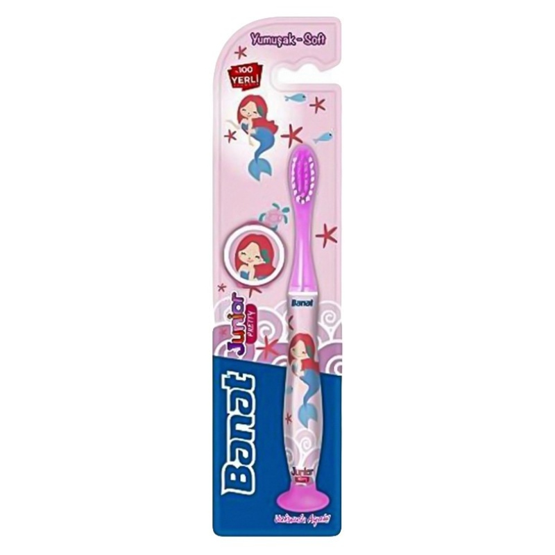Periuță de dinți Banat Junior Soft 6–12 ani (roz)