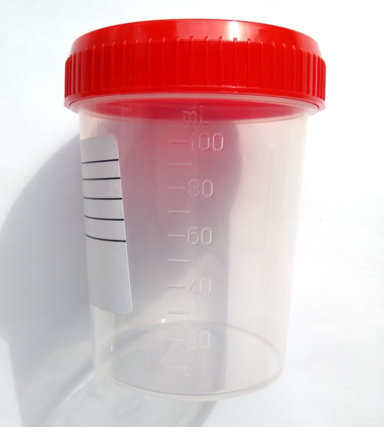 Контейнер нестерильный 120 мл China для сбора мочи (полипропилен, с градуировкой, с крышкой)