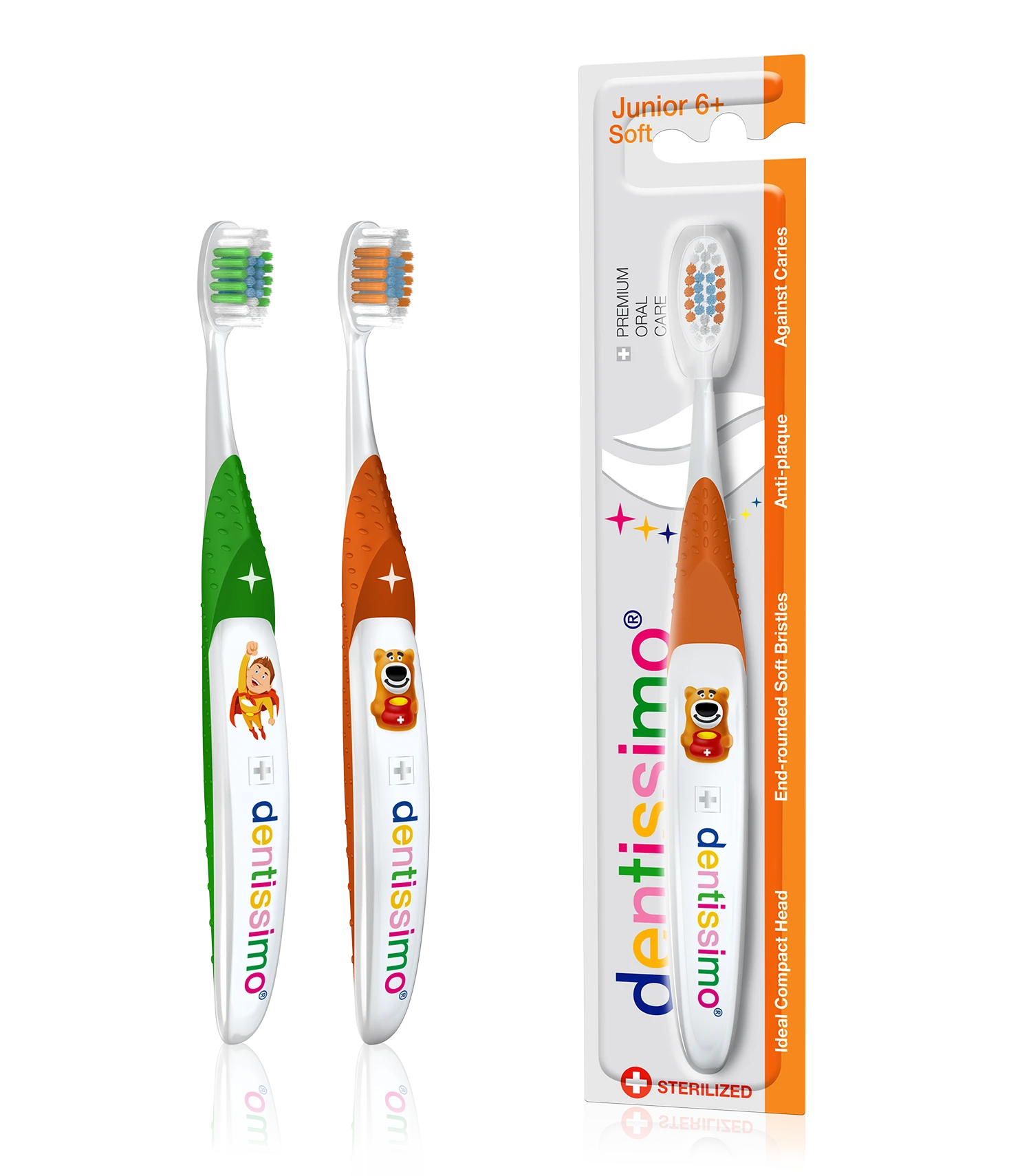 Зубная щётка Dentissimo Junior Soft (с 6 лет) ЗЕЛЁНАЯ