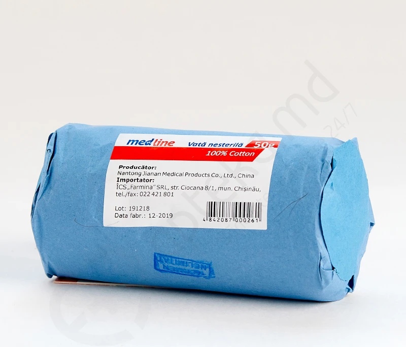 Vată nesterilă 50 g Medline, rolă