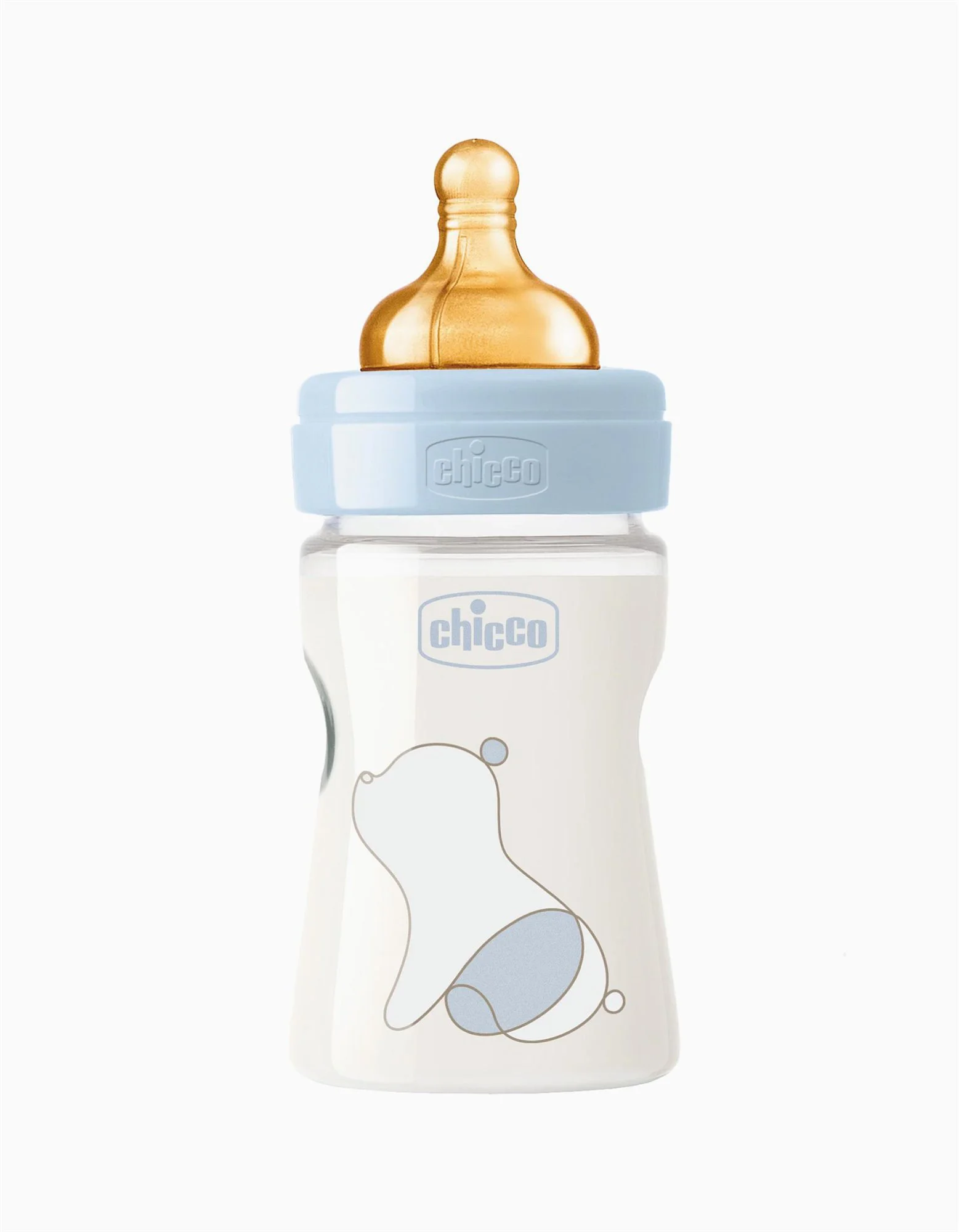 CHICCO Sticluță 150 ml Original Touch BOY (sticlă + tetină din latex)