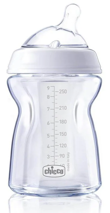 CHICCO Sticluță 250 ml Natural Feeling, sticlă (0 luni+)