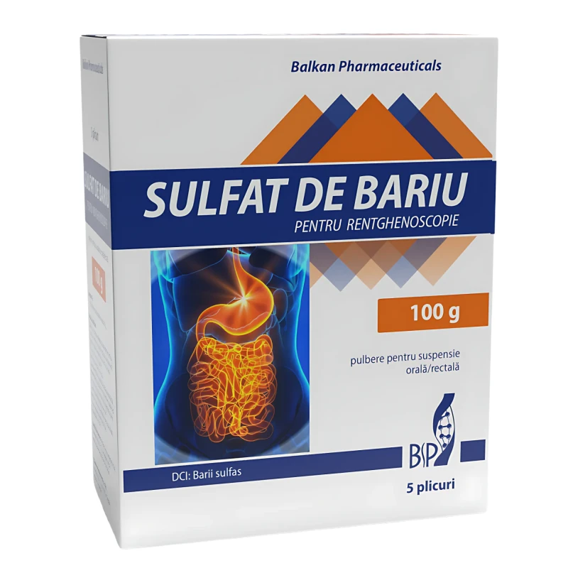 Сульфат бария для рентгеноскопии 100 г порошка для приготовления суспензии для перорального/ректального применения N5 Balkan Pharm,Moldova