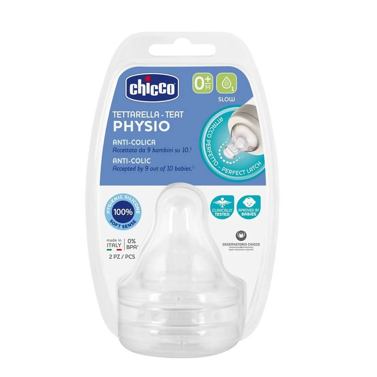 Tetina CHICCO  SILICON, Perfect N2 (0 luni+)