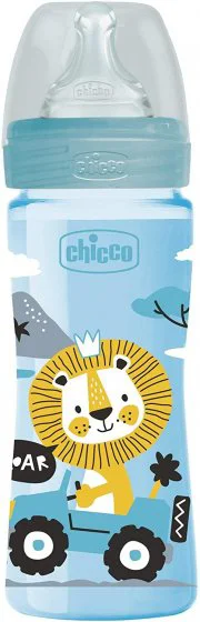 Бутылочка CHICCO 250 мл BOY (пластик + силиконовая соска) (286232)