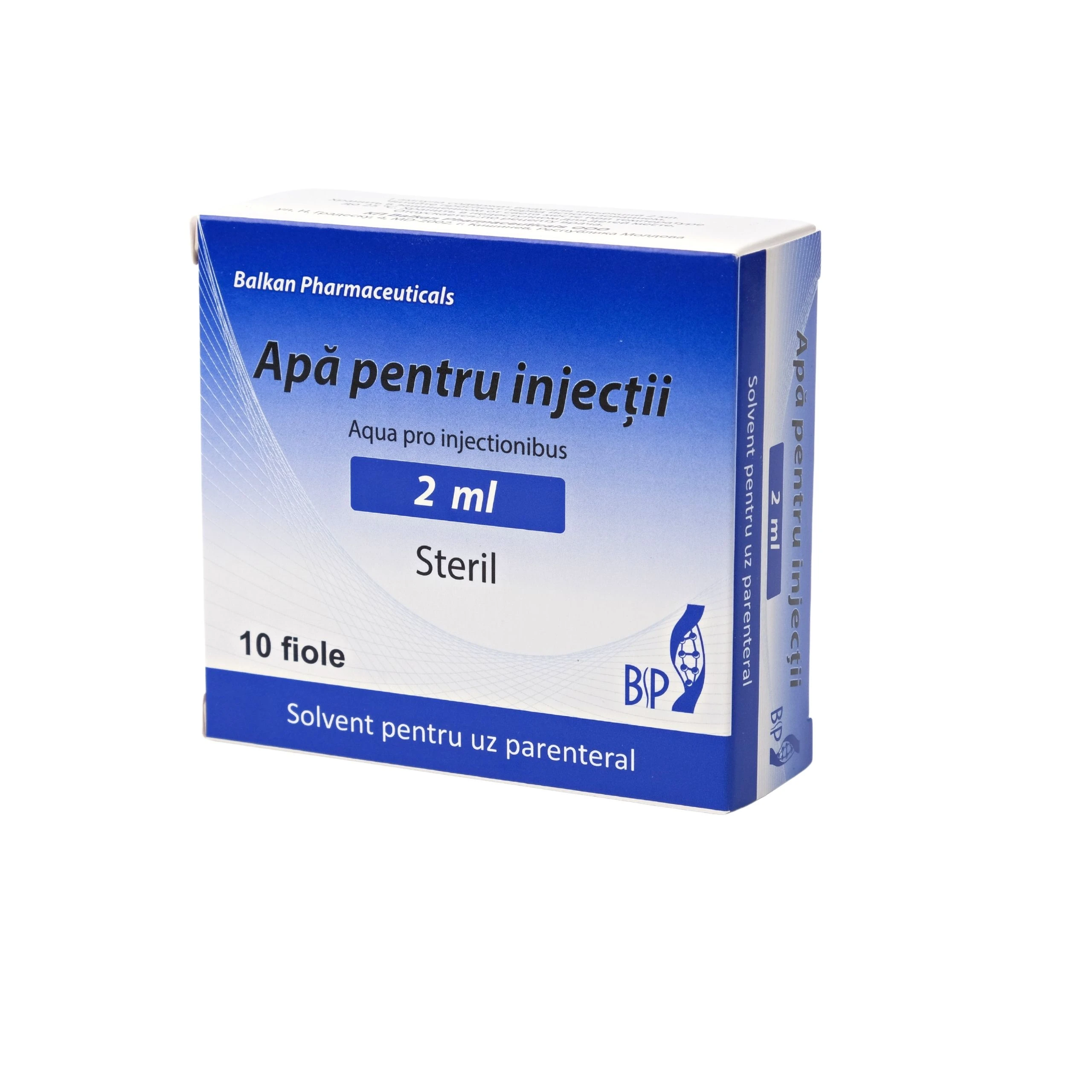Apă pentru injecții 2 ml solvent pentru uz parenteral N5x2 Balkan Pharm,Moldova
