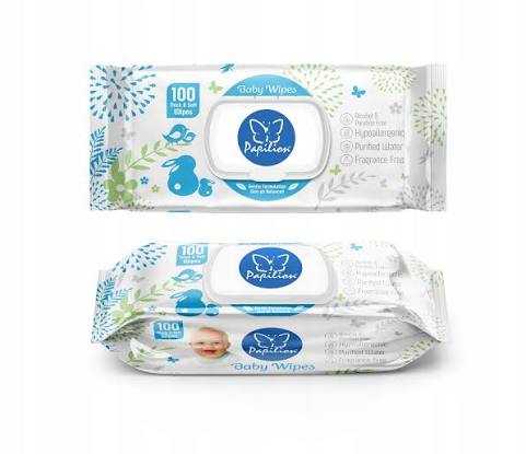 Влажные салфетки PAPILION N100 Sensitive Baby (с пластиковой крышкой)