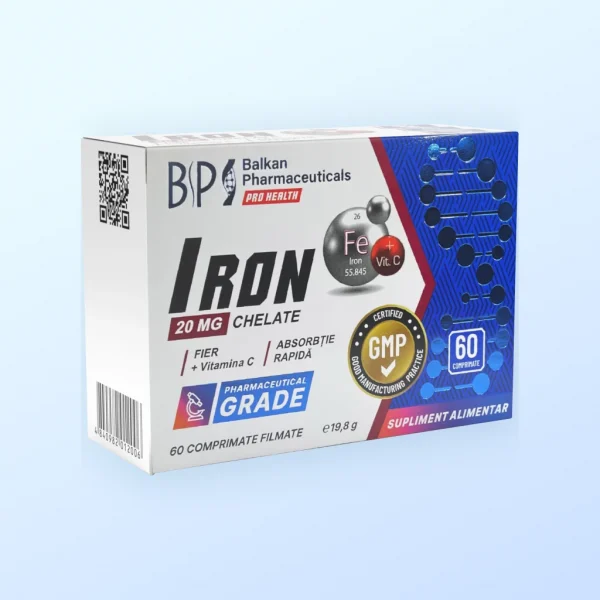 Iron Chelate-BP (Fe+vit.C) comprimate filmate 20 mg N60