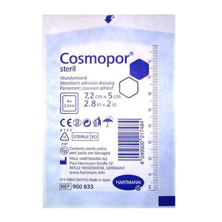Стерильный послеоперационный повязочный материал COSMOPOR (7,2 см x 5 см) N25