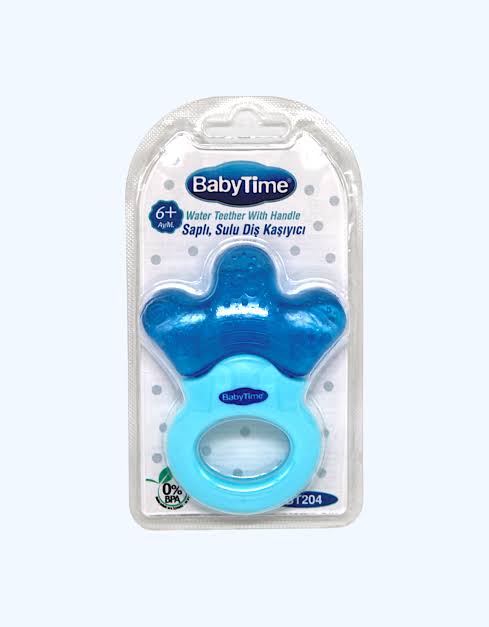 Прорезыватель BabyTime BT203 силиконовый, с водой, ручкой и погремушкой (6 мес.+)