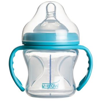 Бутылочка U-Grow (0–3 мес.) 150 мл, силиконовая, с широким горлышком и термодатчиком (A-1106)