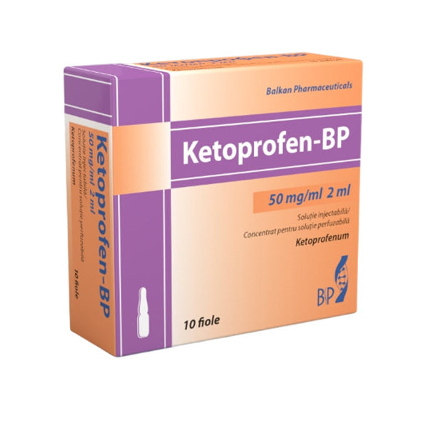 Ketoprofen-BP soluție injectabilă  50mg/ml 2 ml  N5x2