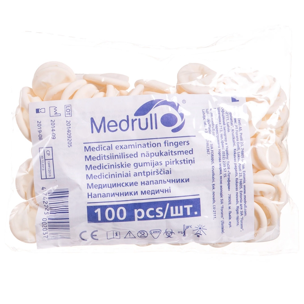 Напальчники латексные Medrull, упаковка №100