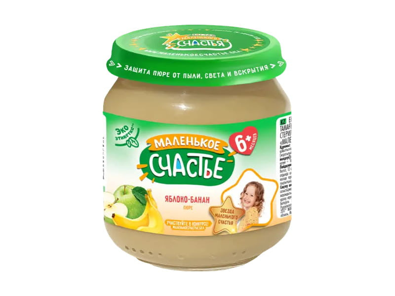 Piure Malenicoe Sciastie „Măr-Banană” 90 g (6 luni+)