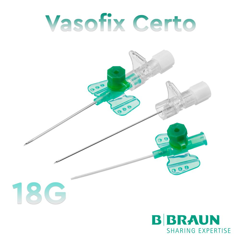 Внутривенный (и/в) катетер Braun 18G с клапанами, модель Vasofix CERTO