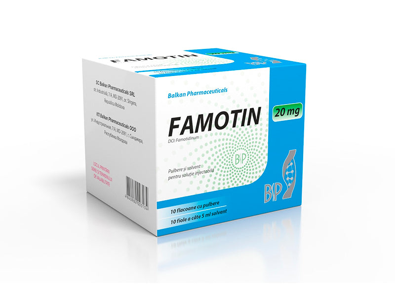Fmotin 20 mg pulbere+solv.inj. 5 ml N10