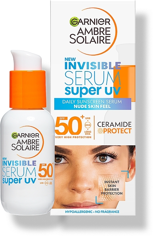 Garnier Ambre Solaire Invisible Super UV ser pentru față SPF 50 30 ml