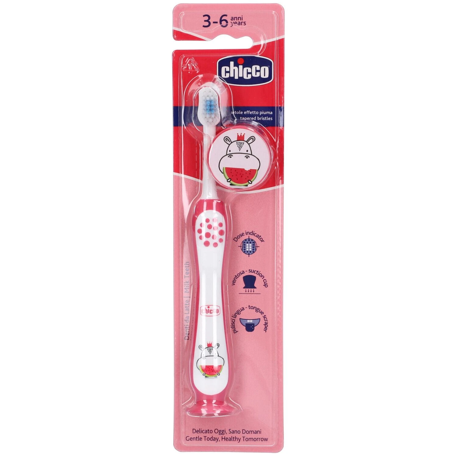 Зубная щётка CHICCO Hippo (3–6 лет)