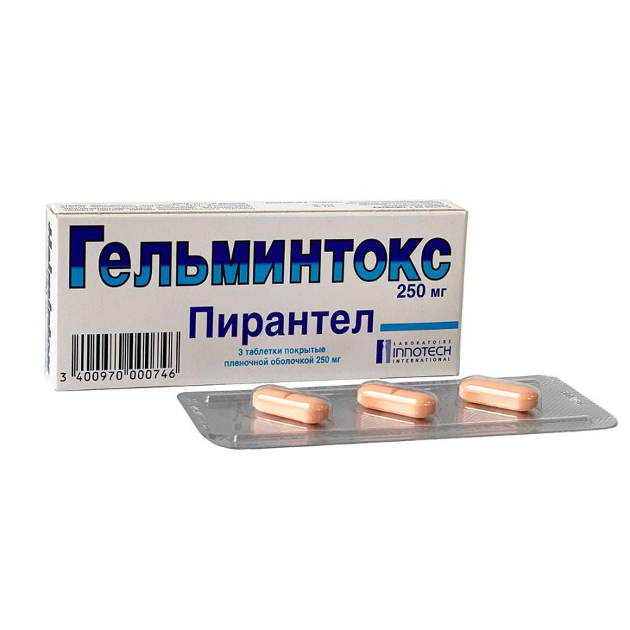 Хелминтокс таблетки, покрытые пленочной оболочкой, 250 мг №3