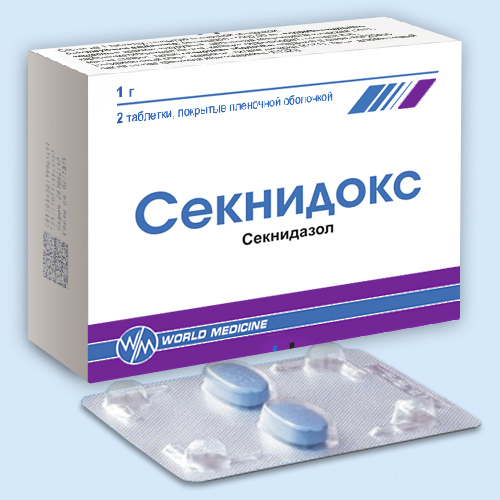Секнидокс таблетки, покрытые пленочной оболочкой, 1 г №2