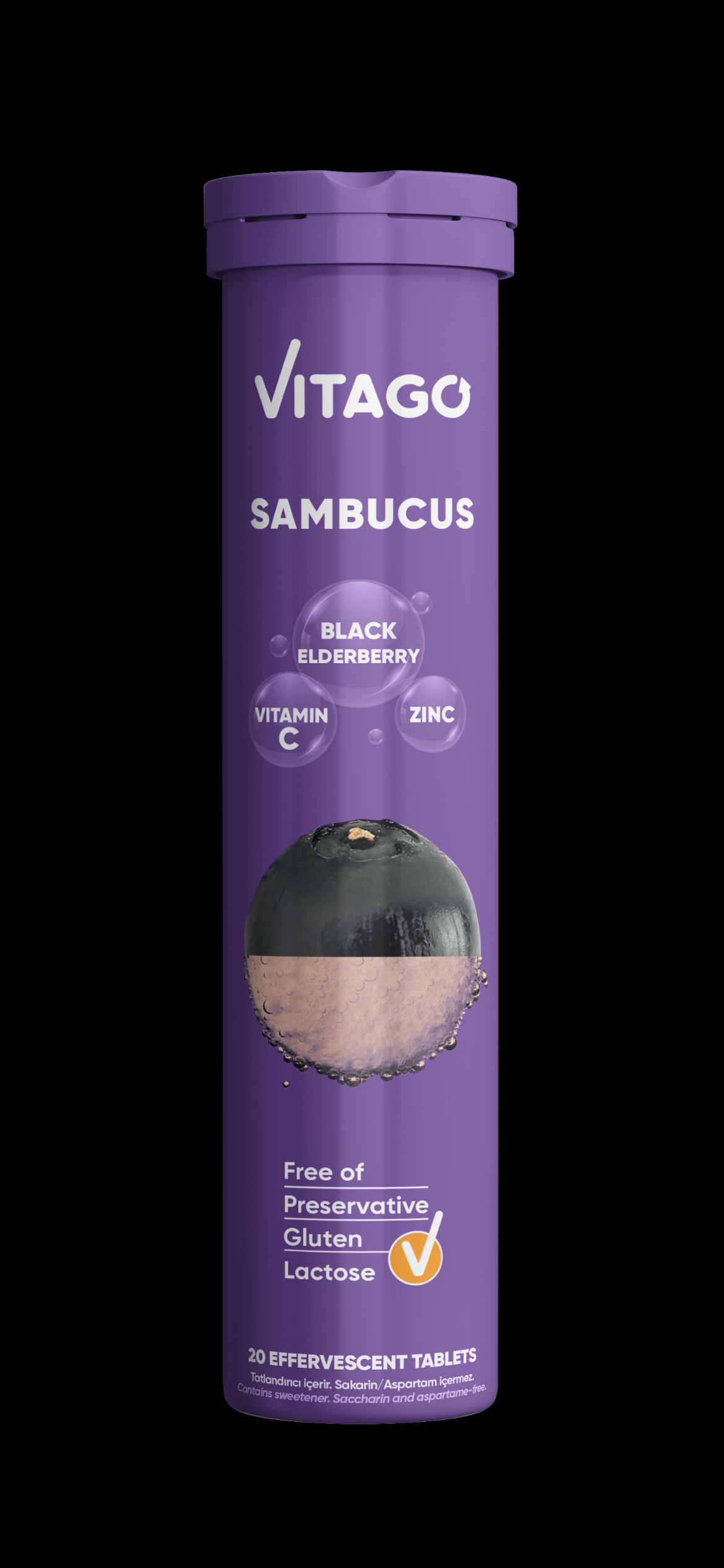 SBA Vitago Daily Sambucus- Vitamina C, Zinc,  comprimate efervescente N20