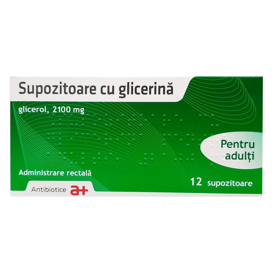 Glycerinum 2100 mg supozitoare N6x2 (pentru adulți) Antibiotice